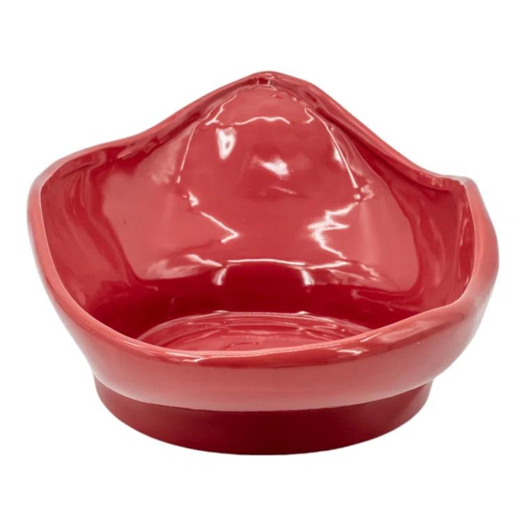 Handcrafted Red Ceramic Decorative Bowl