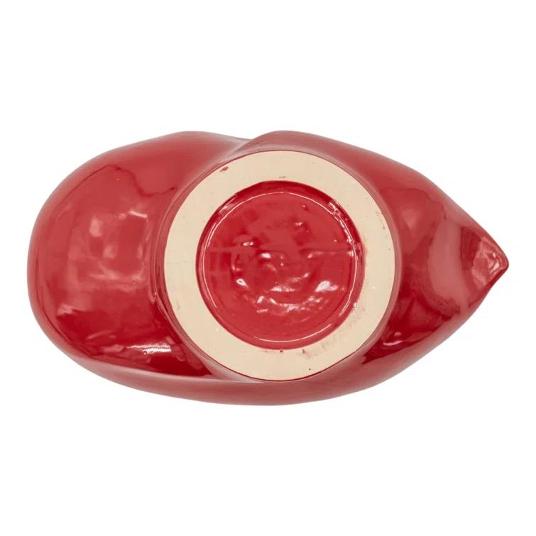 Handcrafted Red Ceramic Decorative Bowl