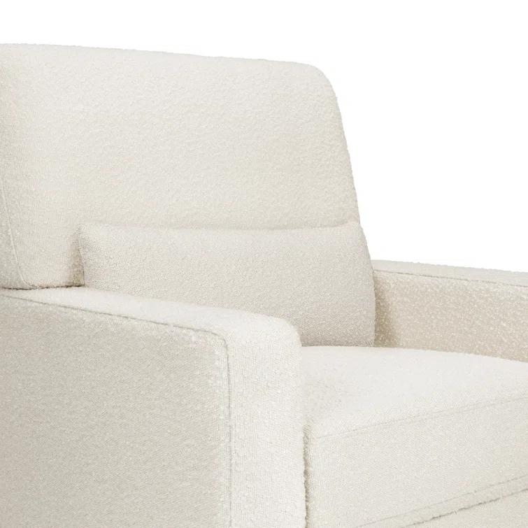 Namesake Crawford Pillowback Comfort Swivel Glider - Ivory Boucle with Ivory Tassel Fringe
