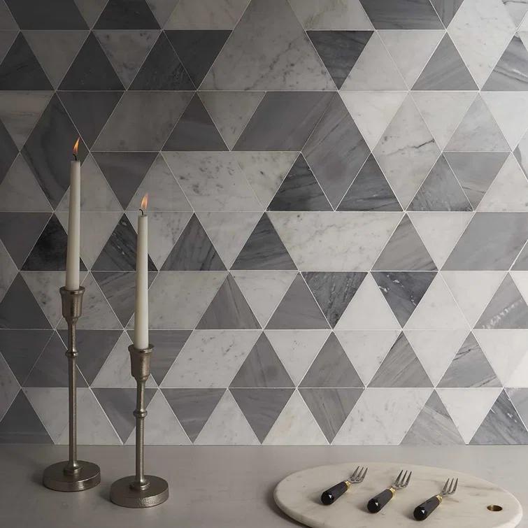 Prisma 7.75" x 13.5" Geometric Marble Mosaic Wall & Floor Tile (0.73 Sq. Ft. / Sheet)
