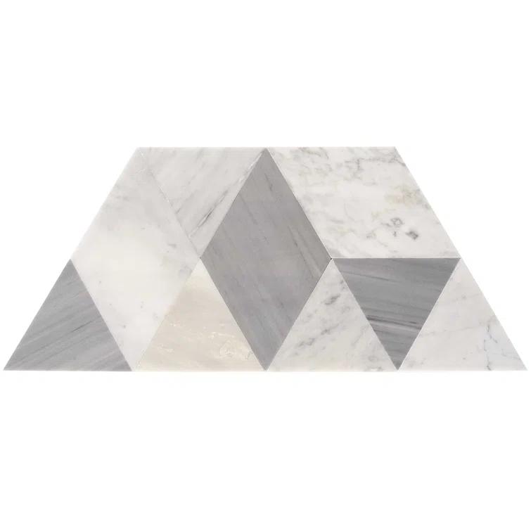 Prisma 7.75" x 13.5" Geometric Marble Mosaic Wall & Floor Tile (0.73 Sq. Ft. / Sheet)
