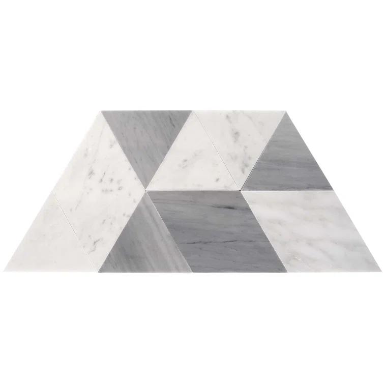 Prisma 7.75" x 13.5" Geometric Marble Mosaic Wall & Floor Tile (0.73 Sq. Ft. / Sheet)