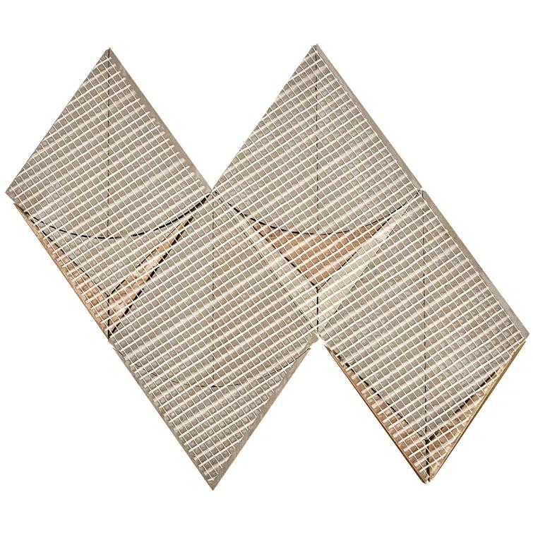Larvotto 8.3 in. x 11.65 in. Polished Marble and Brass Mosaic Wall Tile (0.67 Sq. Ft. / Sheet)