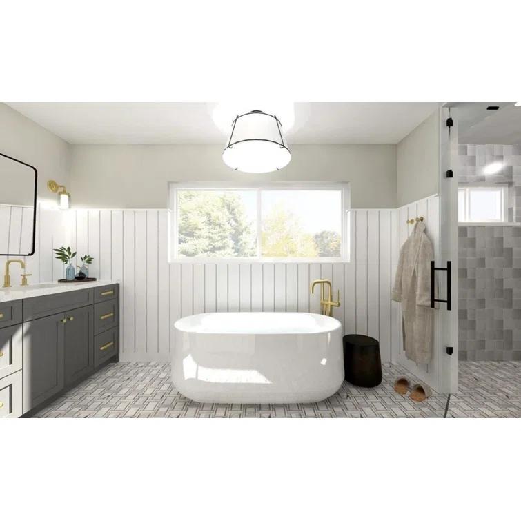 Mingle Random Sized Marble Basketweave Mosaic Wall Tile