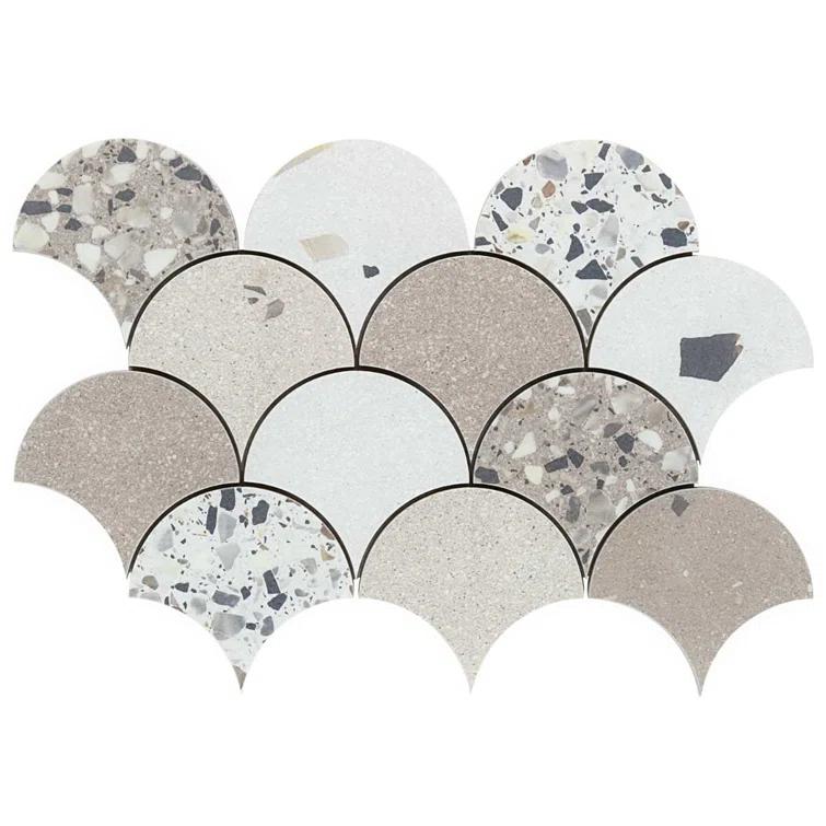 Lane 11" x 16" Porcelain Fish Scale Mosaic Wall & Floor Tile (1.2 sq. ft. / each)