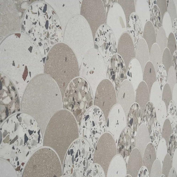 Lane 11" x 16" Porcelain Fish Scale Mosaic Wall & Floor Tile (1.2 sq. ft. / each)