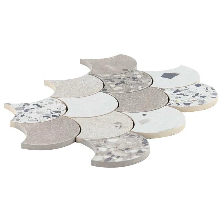 Lane 11" x 16" Porcelain Fish Scale Mosaic Wall & Floor Tile (1.2 sq. ft. / each)