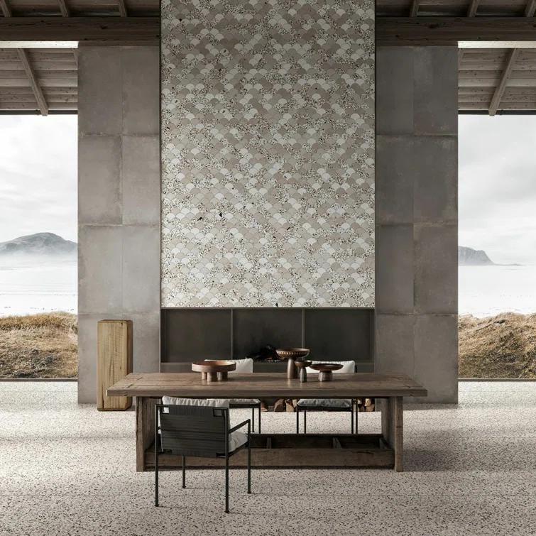 Lane 11" x 16" Porcelain Fish Scale Mosaic Wall & Floor Tile (1.2 sq. ft. / each)