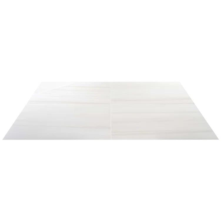 Bond Tile Terius Dolomite Warm White 23.54" x 47.24" Polished Marble Look Porcelain Floor and Wall Tile