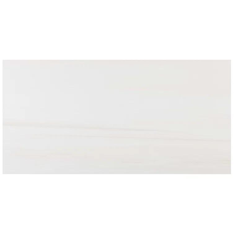 Bond Tile Terius Dolomite Warm White 23.54" x 47.24" Polished Marble Look Porcelain Floor and Wall Tile