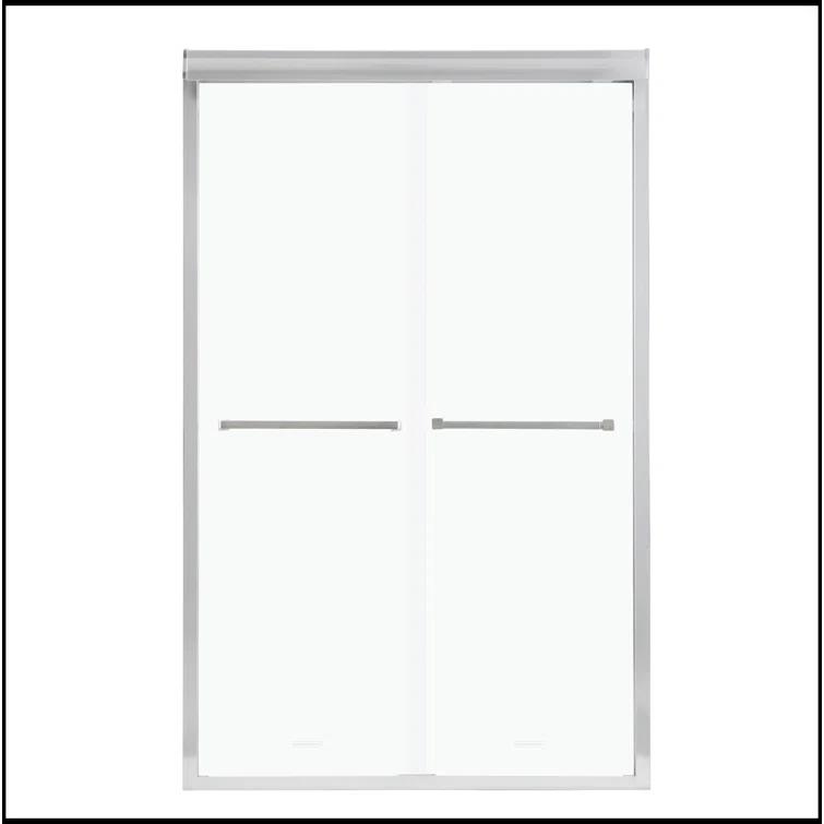 Shower Door 48" W X 76"H Semi-Frameless Bypass Sliding Shower Enclosure