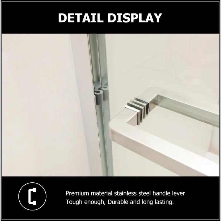 Shower Door 48" W X 76"H Semi-Frameless Bypass Sliding Shower Enclosure