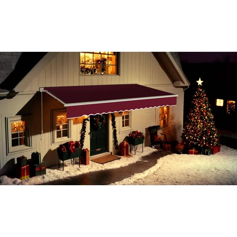 MCombo Manual Retractable Patio Door/Window Awning, Sunshade Shelter Outdoor Canopy