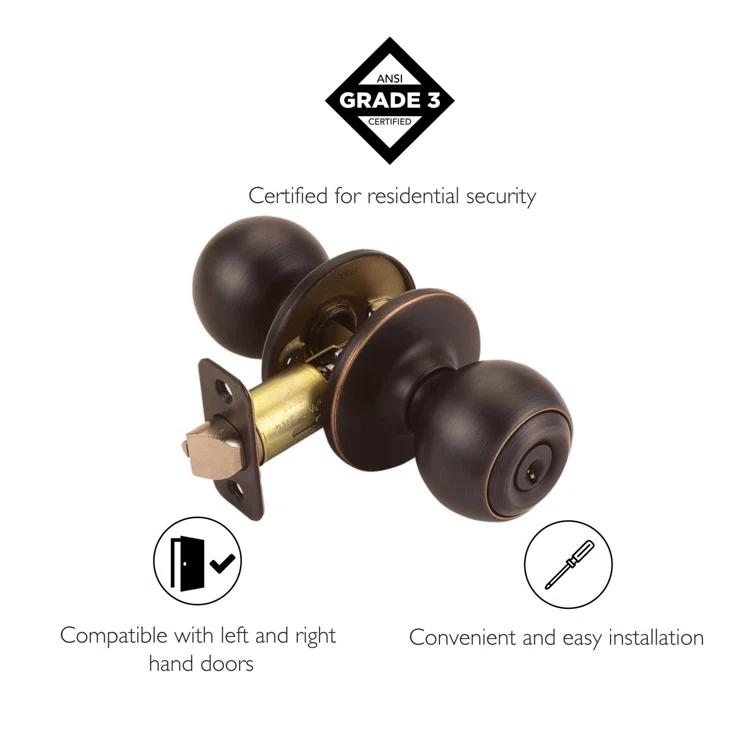 Ball Keyed Entry Door Knob