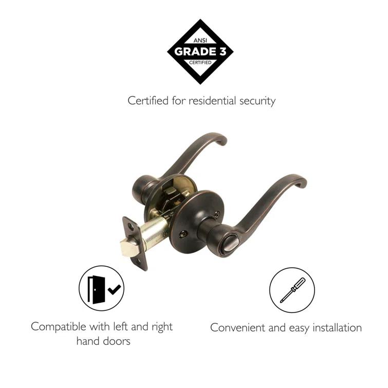 Scroll Privacy Bed/Bath Door Lever