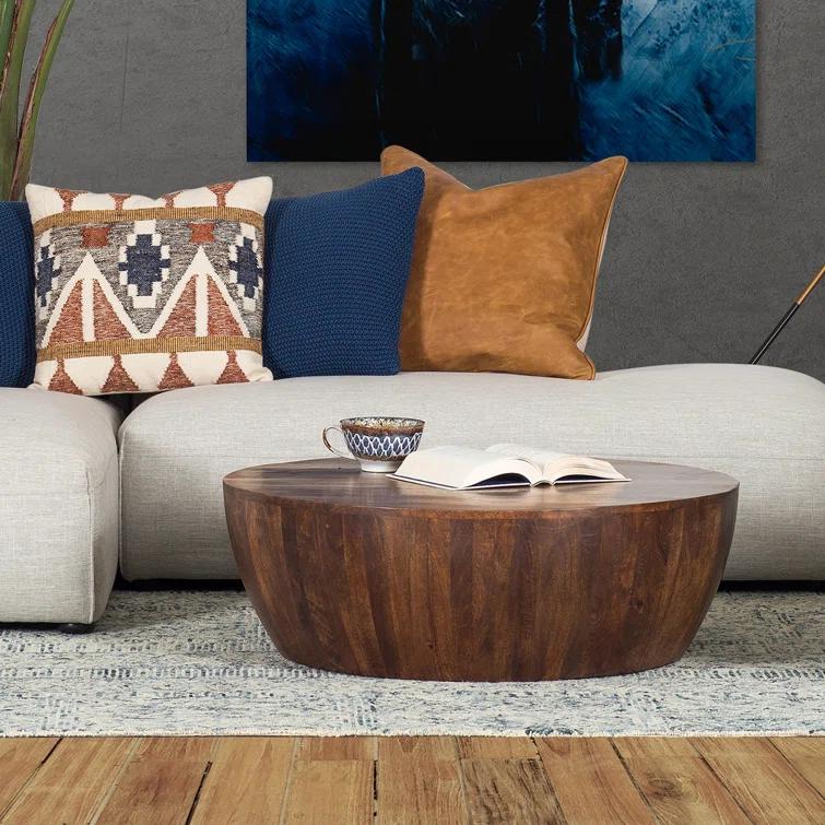 Vivenne Mango Wood Drum Coffee Table