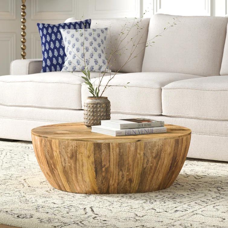 Vivenne Mango Wood Drum Coffee Table