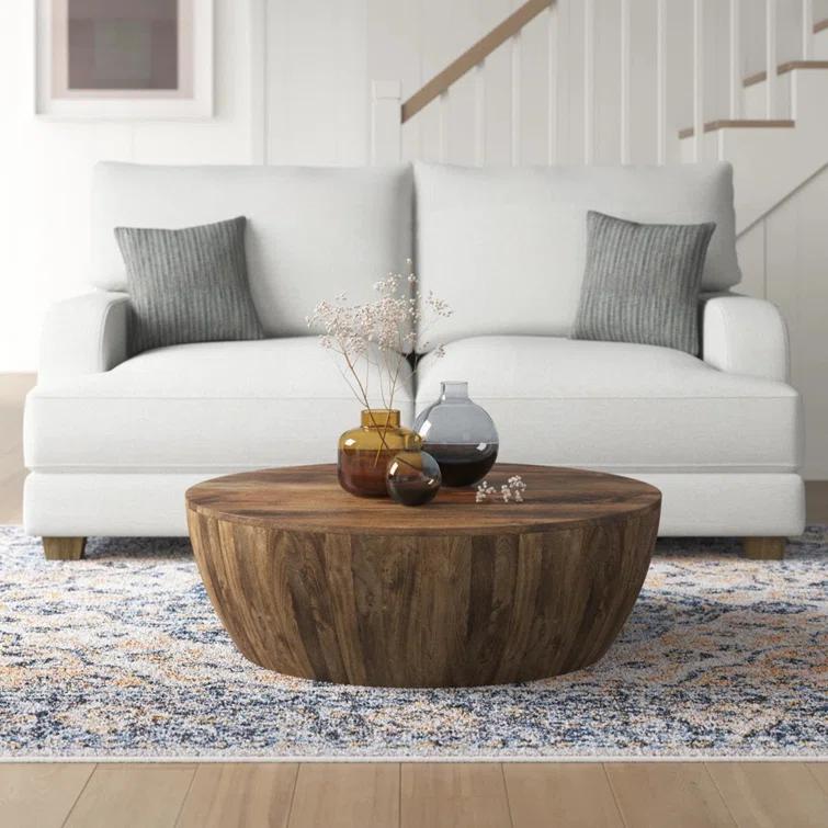 Vivenne Mango Wood Drum Coffee Table