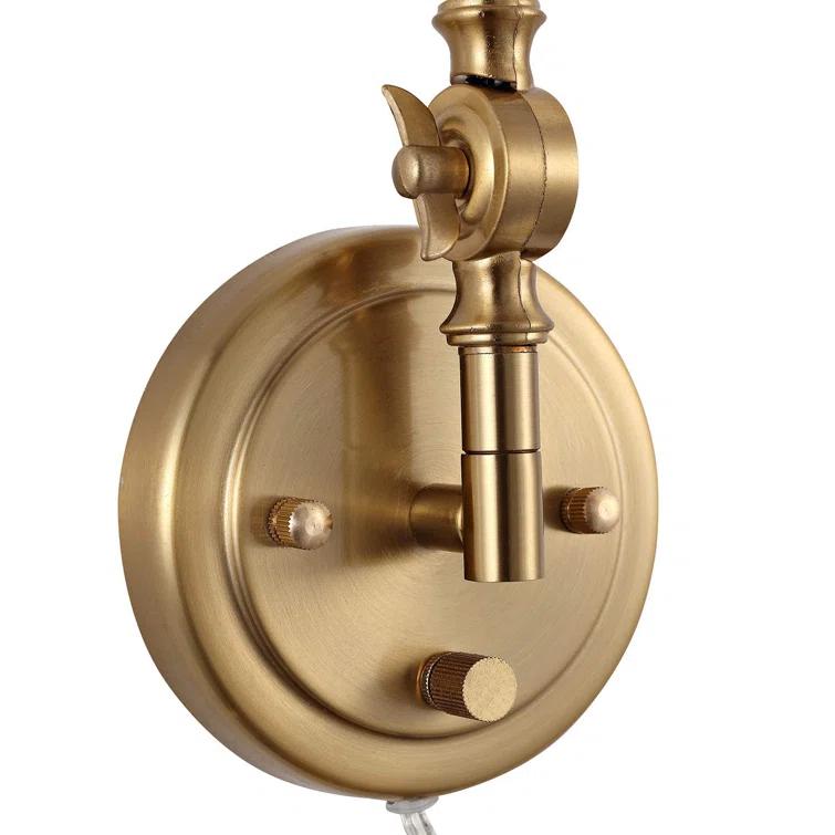 Gold Swing Arm Wall Lamp Set Of 2, Modern Adjustable Wall Mounted Sconce