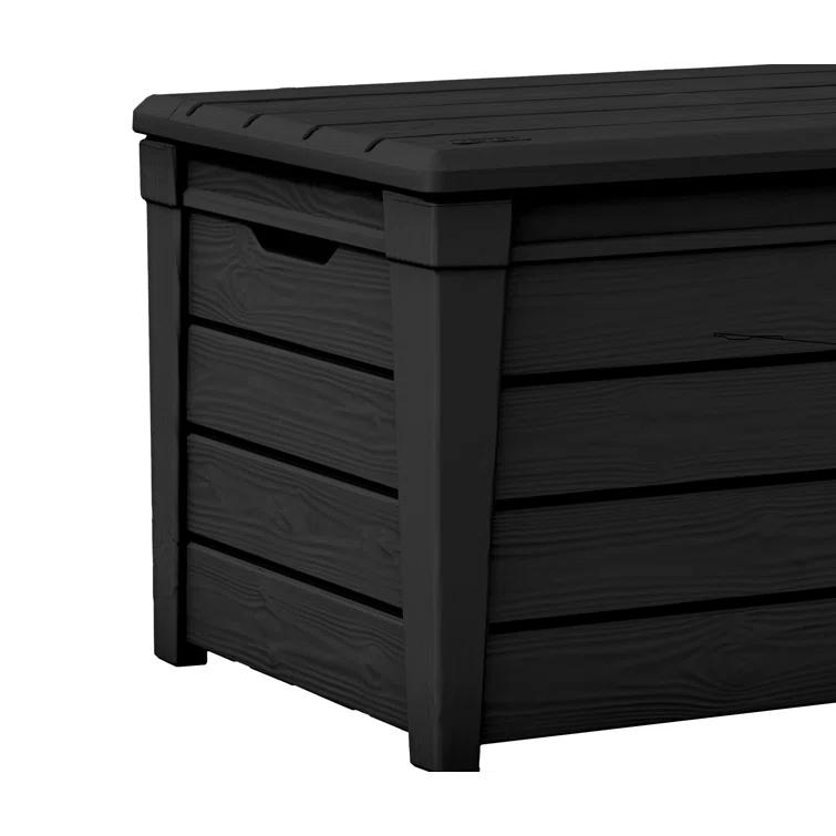 Keter Keter Brightwood 120 Gallon Large Durable Outdoor Storage and Weather Resistant Resin Deck Box