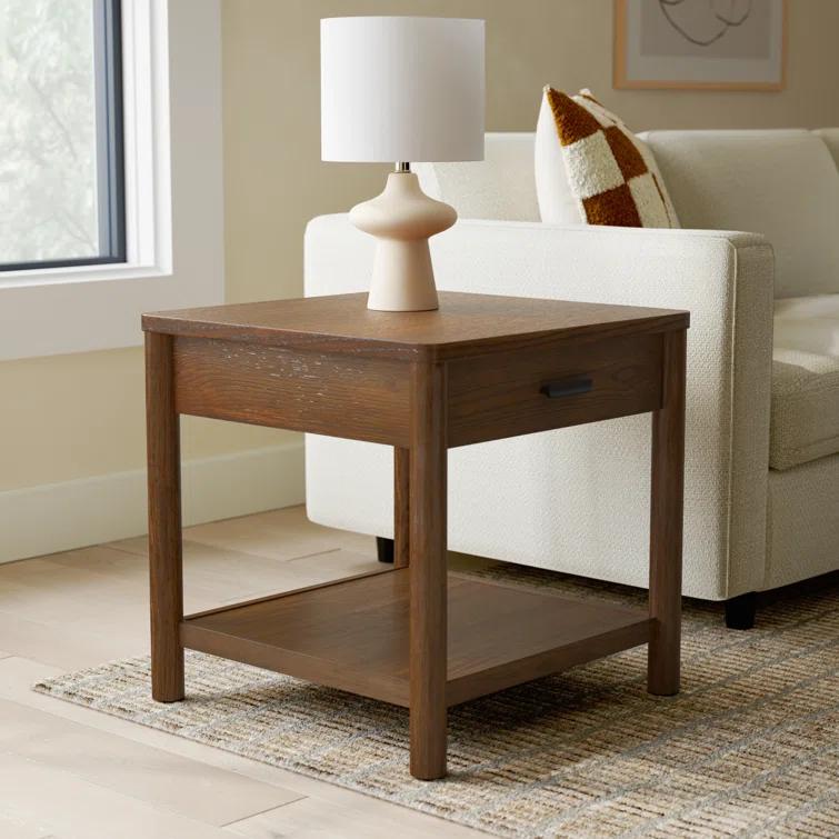 Kaplan Wood 1 Drawer End Table