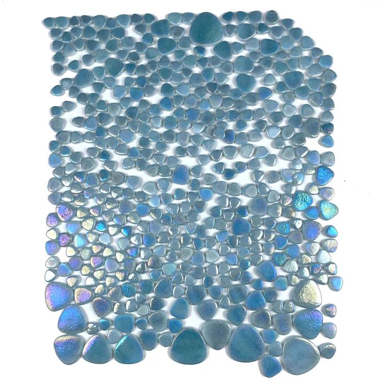 Glass Tile Love 12x12 Pebble Mosaic 10.76 sqft/case, Ideal for Kitchen Backsplash Bathroom Pool Tile