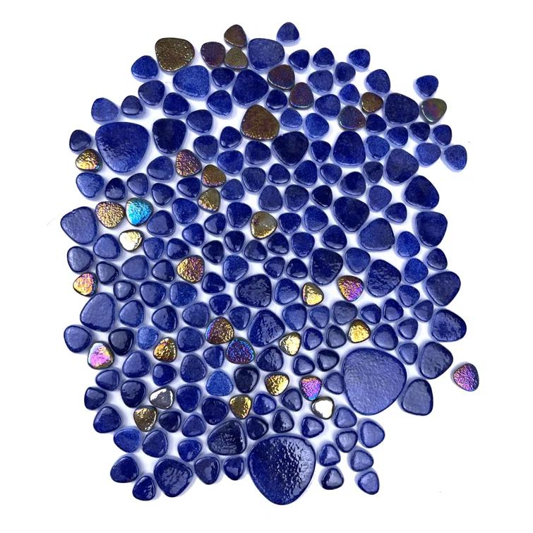 Glass Tile Love 12x12 Pebble Mosaic 10.76 sqft/case, Ideal for Kitchen Backsplash Bathroom Pool Tile