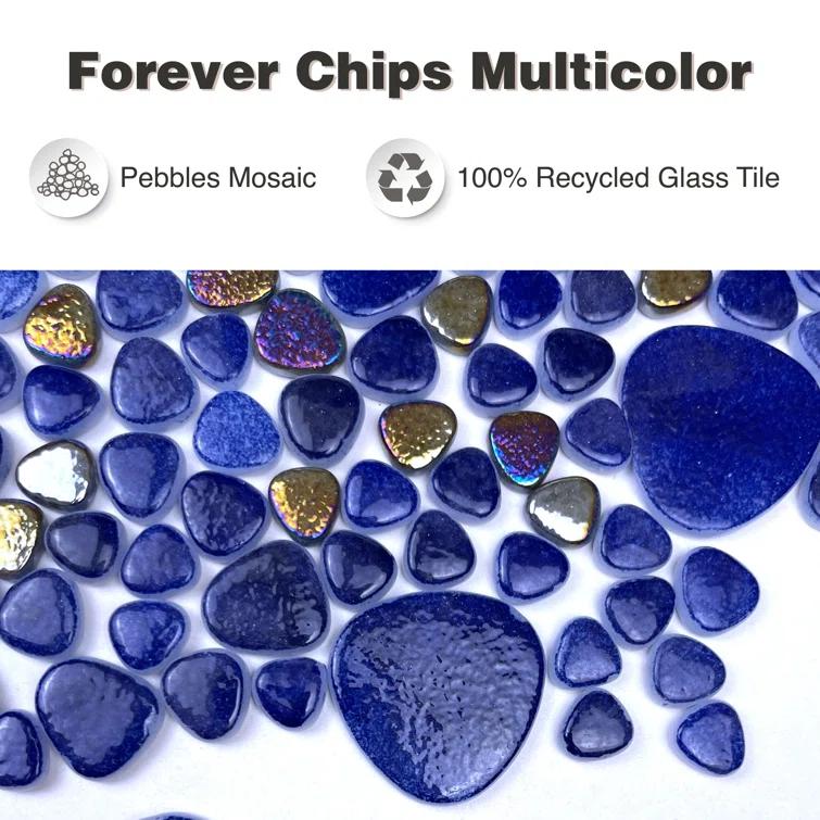 Glass Tile Love 12x12 Pebble Mosaic 10.76 sqft/case, Ideal for Kitchen Backsplash Bathroom Pool Tile