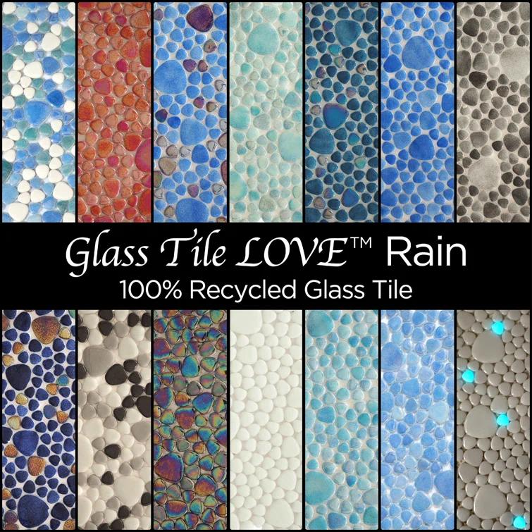 Glass Tile Love 12x12 Pebble Mosaic 10.76 sqft/case, Ideal for Kitchen Backsplash Bathroom Pool Tile