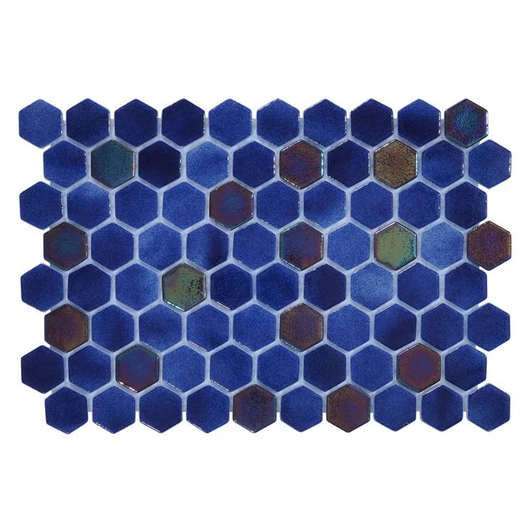 Glass Tile Love White Hot Love 11 in. X 16.325 in. Hexagonal Glass Mosaic Tile (10.76 sq. ft./case) 1010157110, Ideal for Kitchen Tile, Backsplash Tile, Bathroom Tile, and Pool Tile