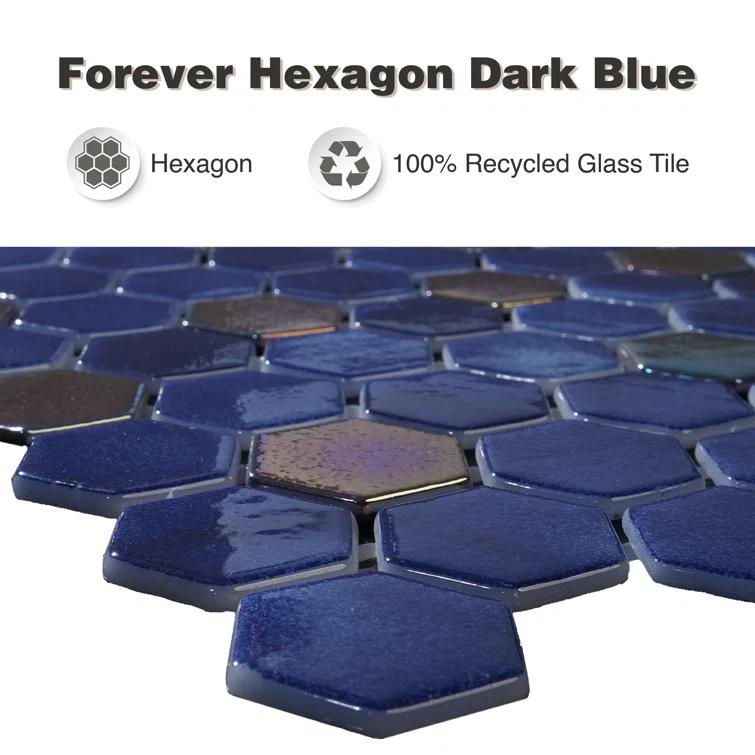 Glass Tile Love White Hot Love 11 in. X 16.325 in. Hexagonal Glass Mosaic Tile (10.76 sq. ft./case) 1010157110, Ideal for Kitchen Tile, Backsplash Tile, Bathroom Tile, and Pool Tile