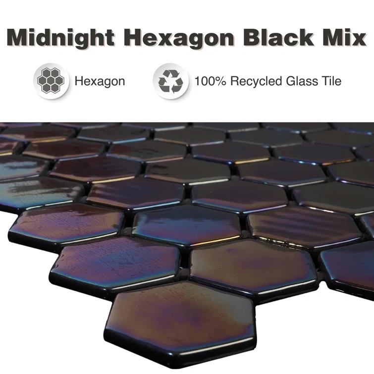 Glass Tile Love White Hot Love 11 in. X 16.325 in. Hexagonal Glass Mosaic Tile (10.76 sq. ft./case), Ideal for Kitchen Tile, Backsplash Tile, Bathroom Tile, and Pool Tile