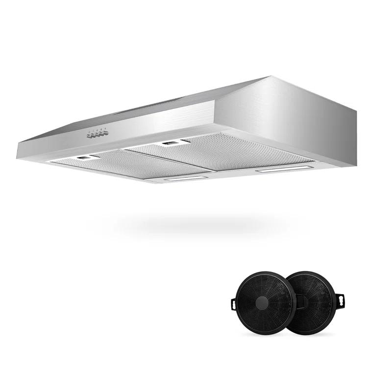 Streamline 30 In. T-3007-1-DL Savona Ductless Undermount 80 CFM Range Hood In Brushed Stainless Steel With Mesh Filters, Push Button Control, LED Light