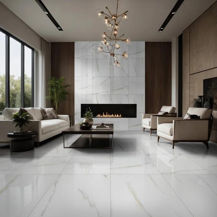 Ackland Azira 24 in. x 24 in. Stone Look Polished Porcelain Floor and Wall Tile