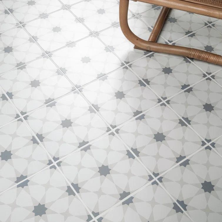 Amara 8" x 8" Encaustic Look Matte Porcelain Floor & Wall Tile