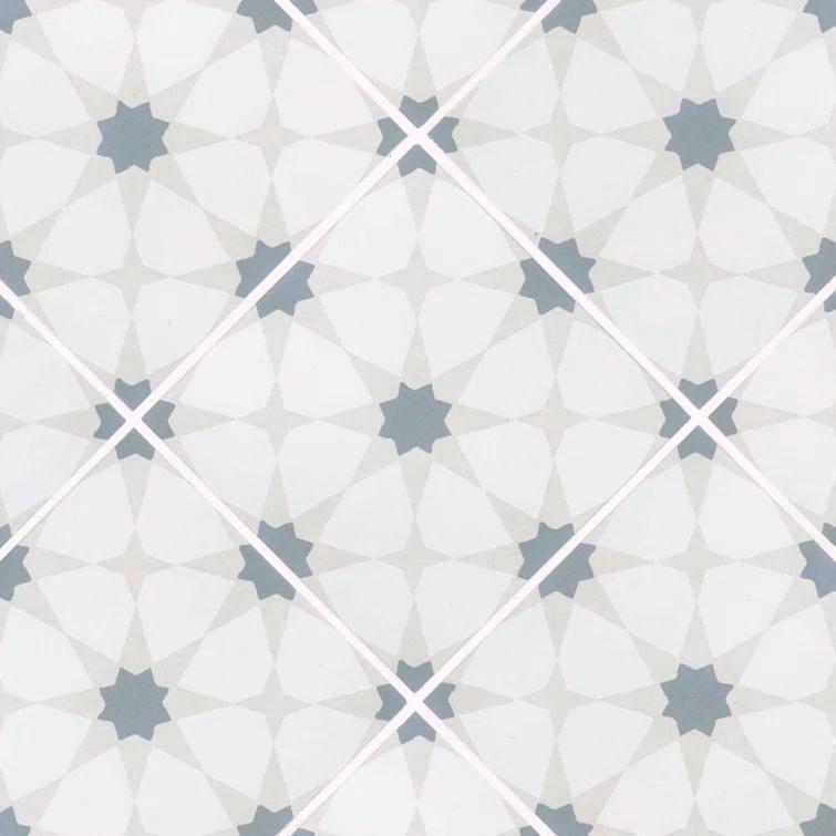 Amara 8" x 8" Encaustic Look Matte Porcelain Floor & Wall Tile