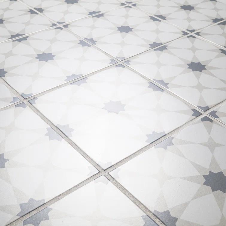 Amara 8" x 8" Encaustic Look Matte Porcelain Floor & Wall Tile