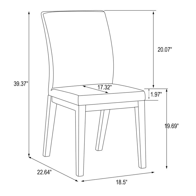 Emma Curved Back Side Chair w/ Solid Wood Frame - 2 per box