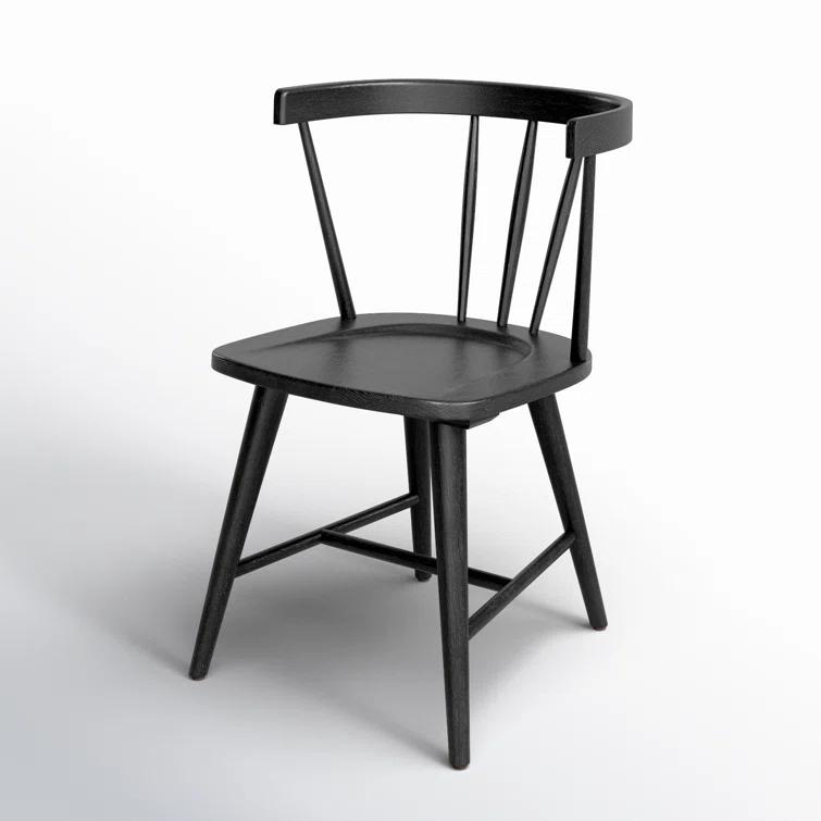Black Oak Windsor Slat Back Side Chair