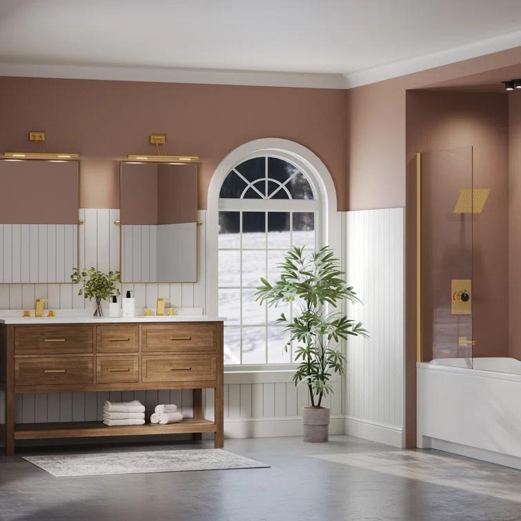 EVERSTEIN AquaSpa Shower Faucet Set with Tub Spout, 8-Inch Rain Shower Head with Valve SFS-1035-GD8