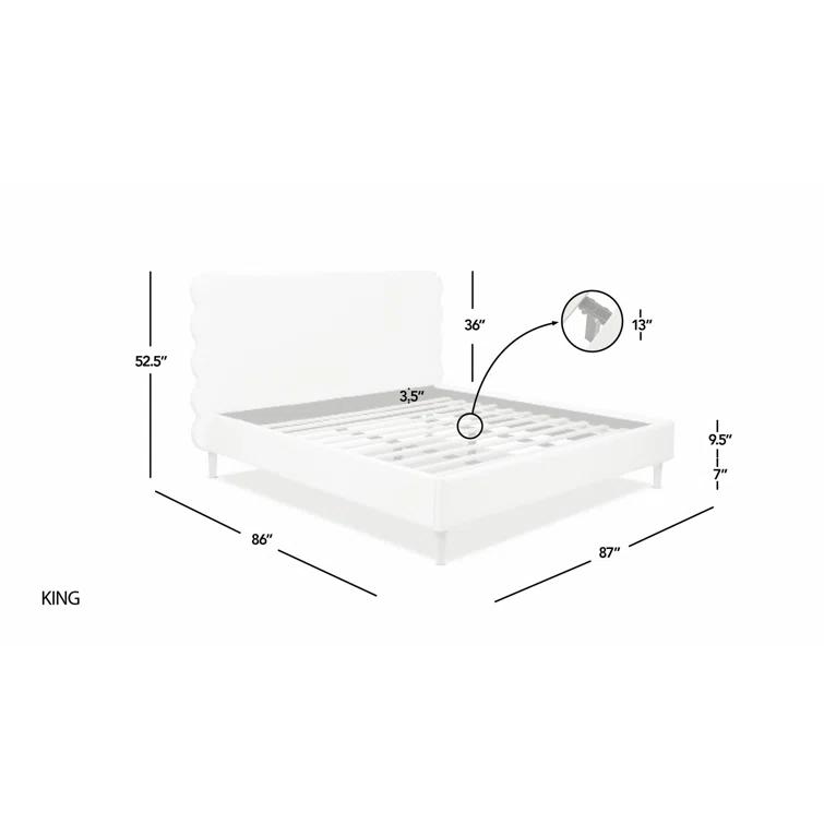 Henley Upholstered Scalloped Bed