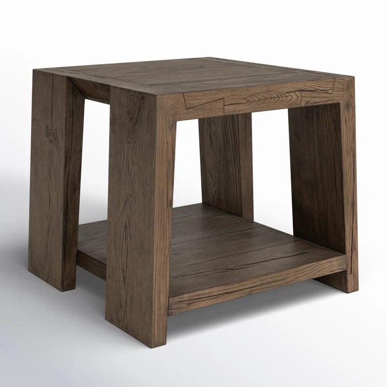 Troy Oak End Table in Antique Brown