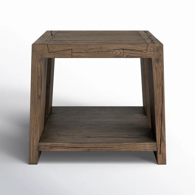 Troy Oak End Table in Antique Brown