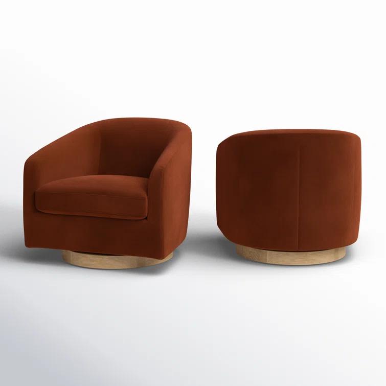 Upholstered Swivel Barrel Chair