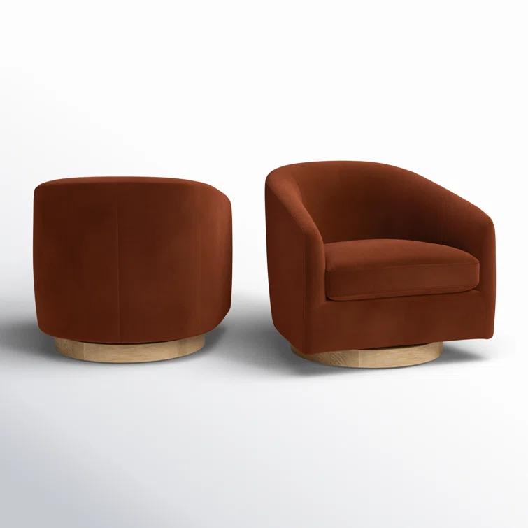 Upholstered Swivel Barrel Chair