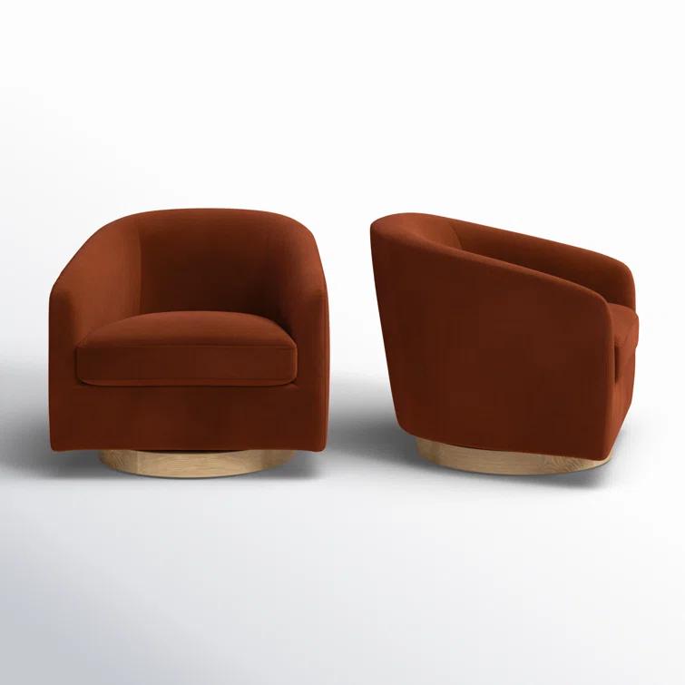 Upholstered Swivel Barrel Chair