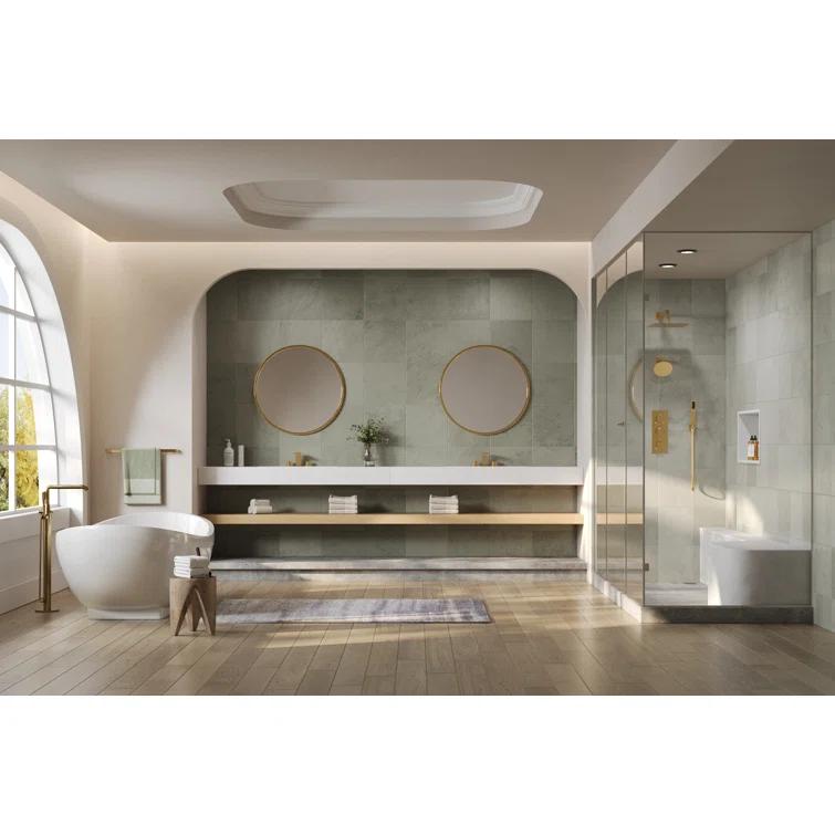 Thermostatic Dual Shower System 12" Rainfall Shower Head with Rough-in Valve