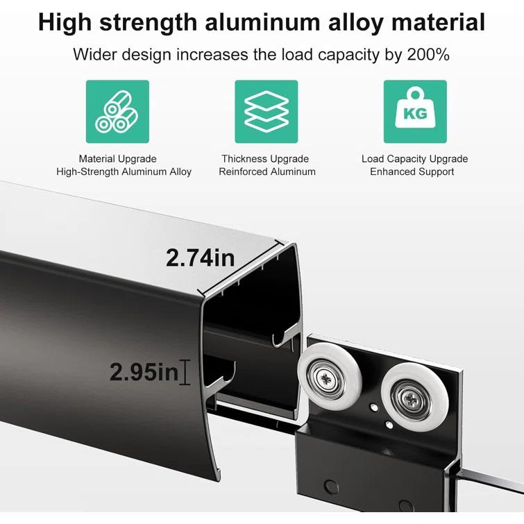 44-48"Wx72" H Semi-Frameless Double Sliding Shower Door,1/4"Thick SGCC Glass, Adjustable Width