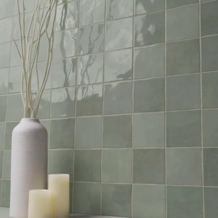 Renzo 5" x 5" Glossy Ceramic Wall Tile