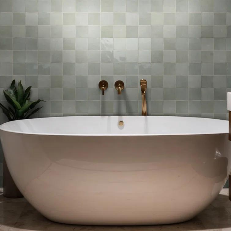 Renzo 5" x 5" Glossy Ceramic Wall Tile